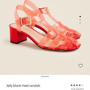 J. Crew Coral Jelly Block-Heel Sandals